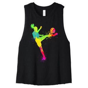 Soccer Lover's Stylish Design for Female Athletes Women's Racerback Cropped Tank