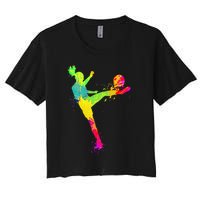 Soccer Lover's Stylish Design for Female Athletes Women's Crop Top Tee