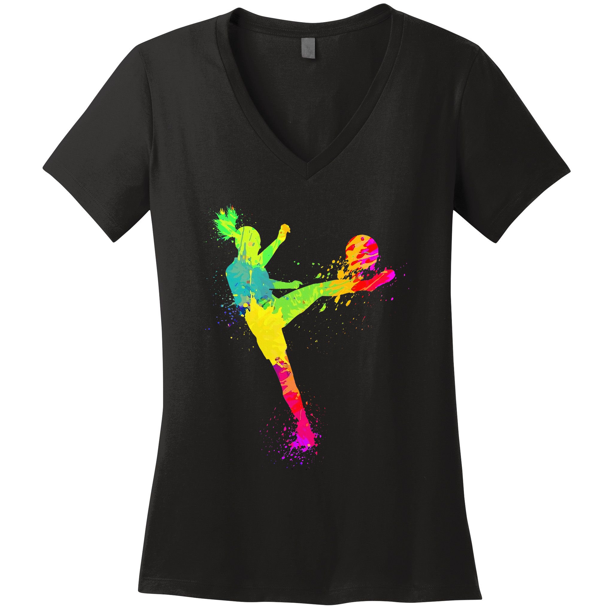 Soccer Lover's Stylish Design for Female Athletes Women's V-Neck T-Shirt
