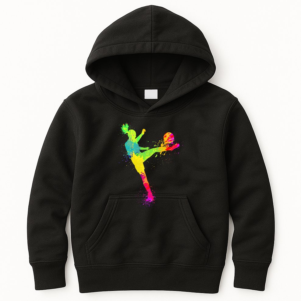 Soccer Lover's Stylish Design for Female Athletes Kids Hoodie