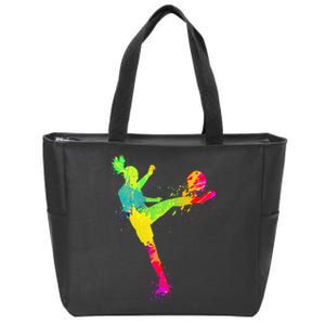 Soccer Lover's Stylish Design for Female Athletes Zip Tote Bag