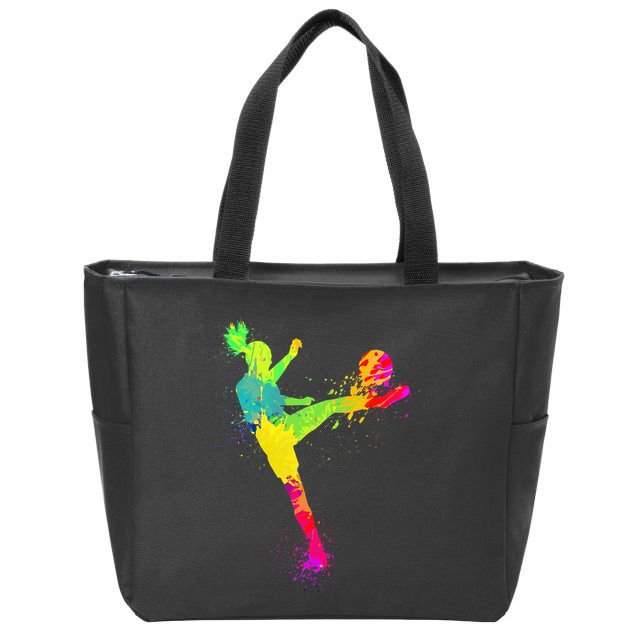 Soccer Lover's Stylish Design for Female Athletes Zip Tote Bag