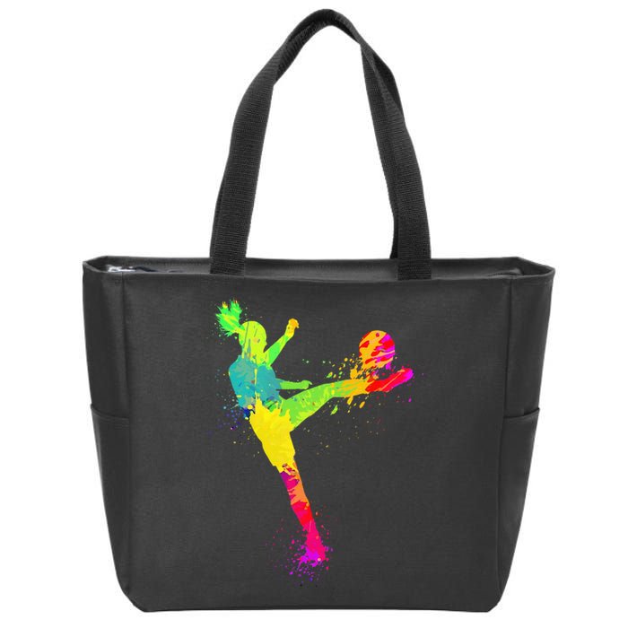 Soccer Lover's Stylish Design for Female Athletes Zip Tote Bag