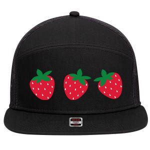 Strawberry Lover Summer 7 Panel Mesh Trucker Snapback Hat