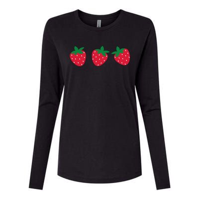 Strawberry Lover Summer Womens Cotton Relaxed Long Sleeve T-Shirt