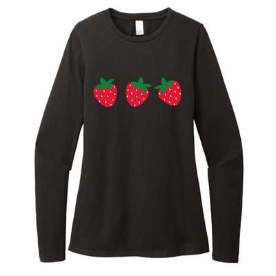 Strawberry Lover Summer Womens CVC Long Sleeve Shirt