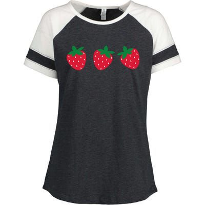 Strawberry Lover Summer Enza Ladies Jersey Colorblock Tee