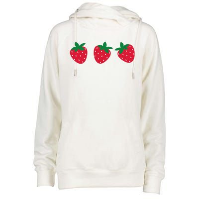 Strawberry Lover Summer Womens Funnel Neck Pullover Hood