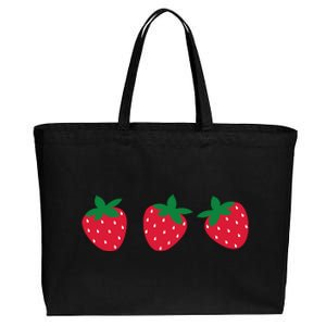 Strawberry Lover Summer Cotton Canvas Jumbo Tote