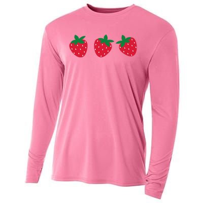 Strawberry Lover Summer Cooling Performance Long Sleeve Crew