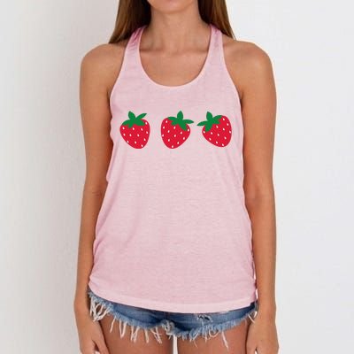 Strawberry Lover Summer Women's Knotted Racerback Tank