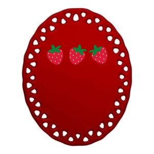 Strawberry Lover Summer Ceramic Oval Ornament