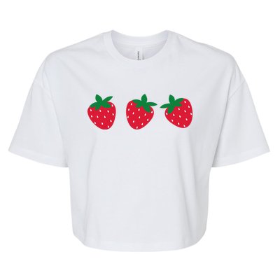 Strawberry Lover Summer Bella+Canvas Jersey Crop Tee