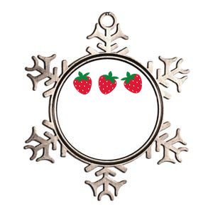 Strawberry Lover Summer Metallic Star Ornament