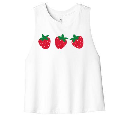 Strawberry Lover Summer Women's Racerback Cropped Tank