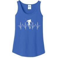 Skiing Lover Skier Heartbeat Ski Instructor Skier Ski Gift Ladies Essential Tank