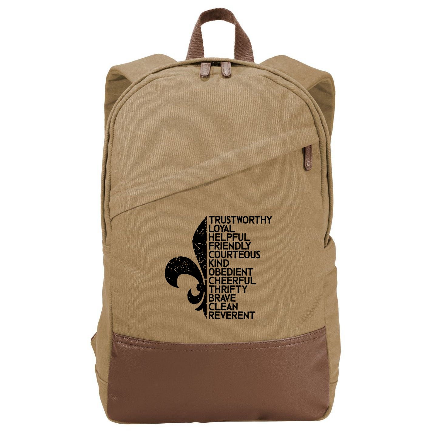 Scout Law Scouting Traits Funny  Summer Vacation Cotton Canvas Backpack