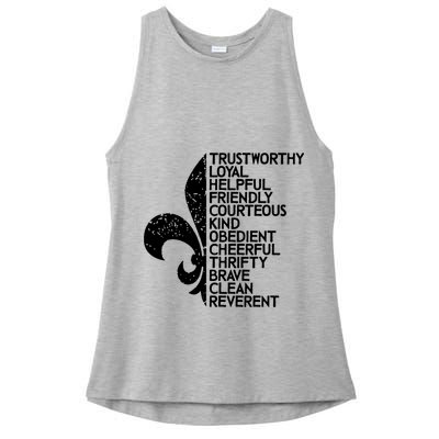 Scout Law Scouting Traits Funny  Summer Vacation Ladies PosiCharge Tri-Blend Wicking Tank