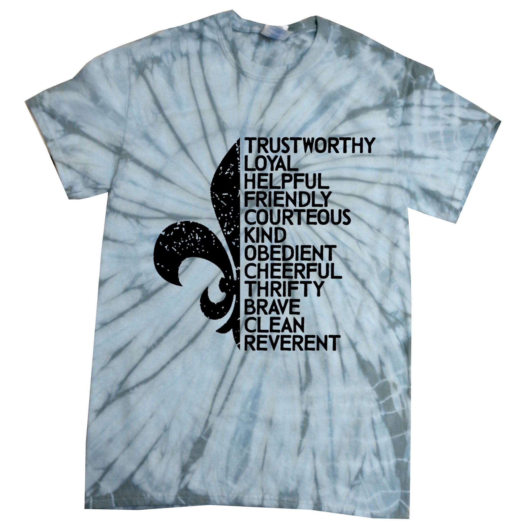 Scout Law Scouting Traits Funny  Summer Vacation Tie-Dye T-Shirt