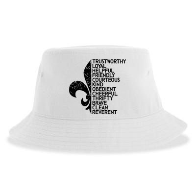 Scout Law Scouting Traits Funny  Summer Vacation Sustainable Bucket Hat