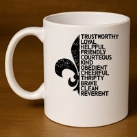 Scout Law Scouting Traits Funny  Summer Vacation 11oz C Handle Ceramic Mug