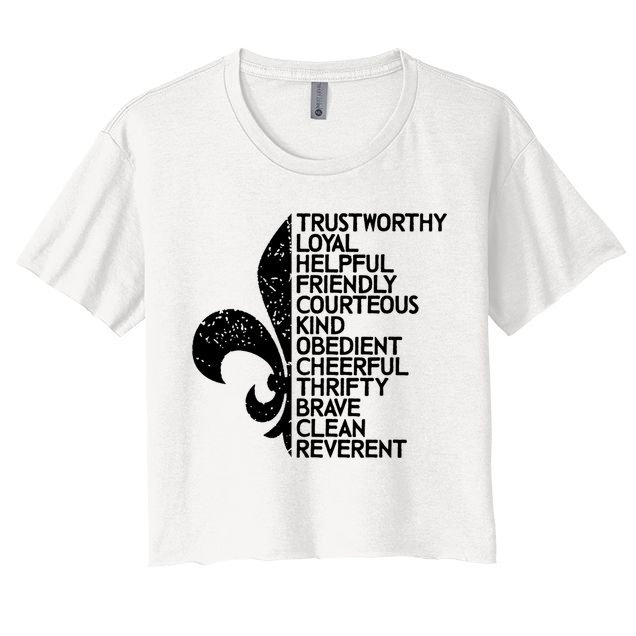 Scout Law Scouting Traits Funny  Summer Vacation Crop Top