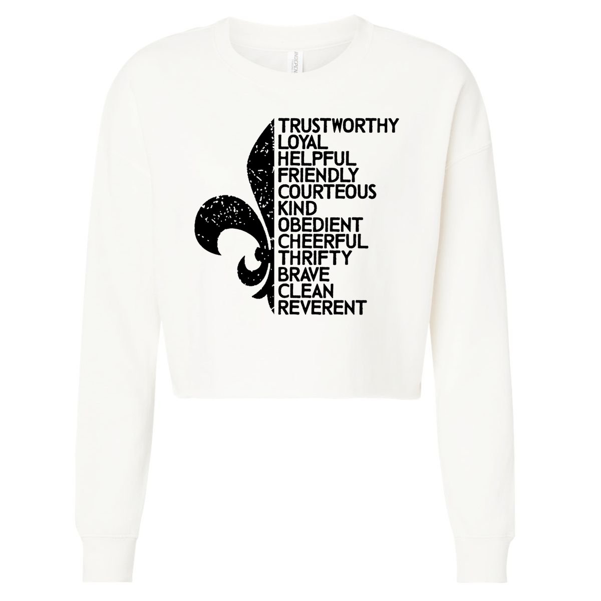 Scout Law Scouting Traits Funny  Summer Vacation Cropped Pullover Crew
