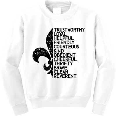 Scout Law Scouting Traits Funny  Summer Vacation Kids Sweatshirt