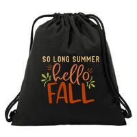 So Long Summer Hello Fall Drawstring Bag