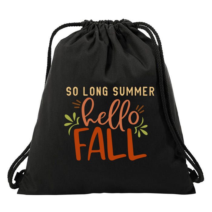 So Long Summer Hello Fall Drawstring Bag