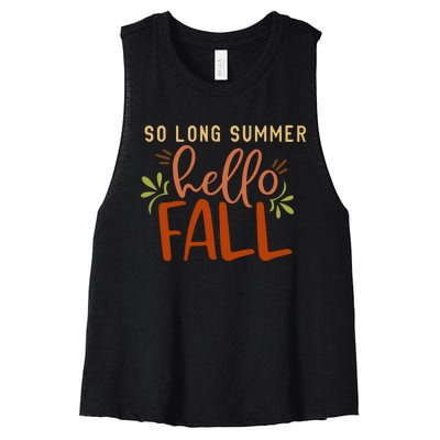 So Long Summer Hello Fall Women's Racerback Cropped Tank