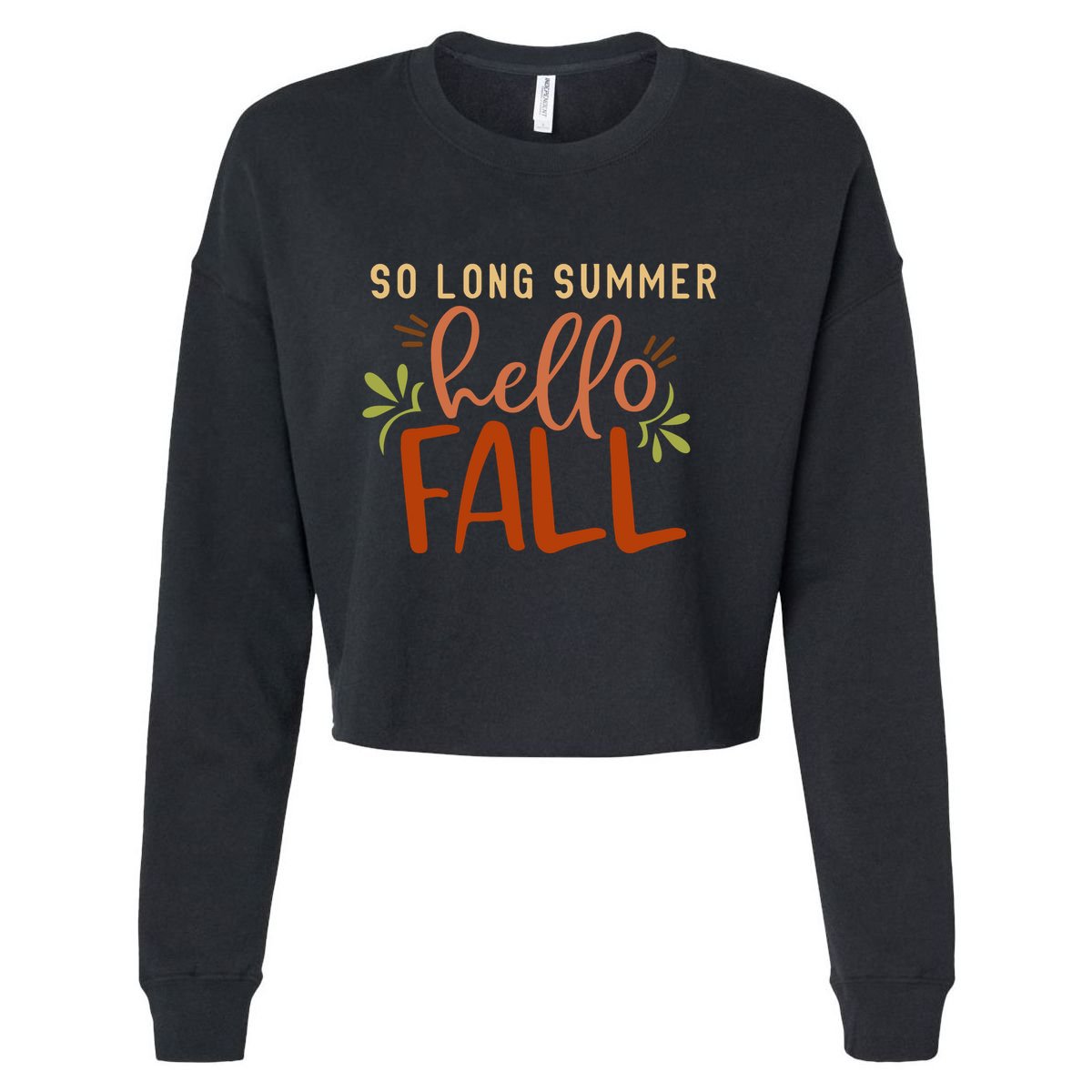 So Long Summer Hello Fall Cropped Pullover Crew
