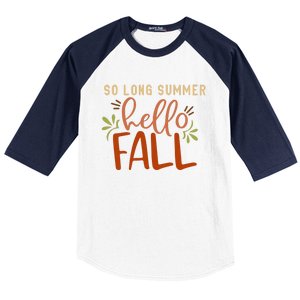 So Long Summer Hello Fall Baseball Sleeve Shirt