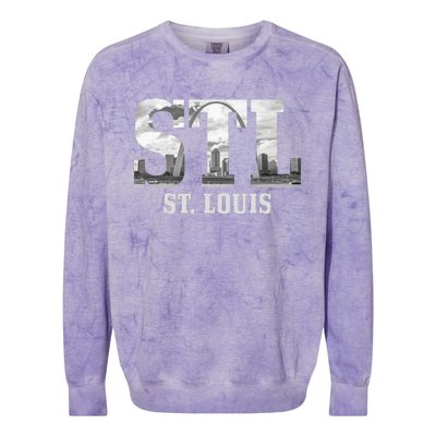 St. Louis STL Skyline Pride Missouri Vintage Colorblast Crewneck Sweatshirt