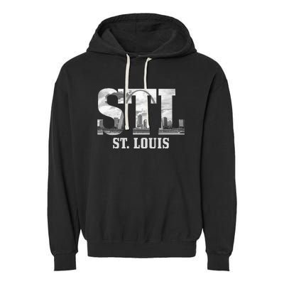 St. Louis STL Skyline Pride Missouri Vintage Garment-Dyed Fleece Hoodie