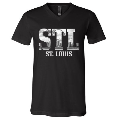 St. Louis STL Skyline Pride Missouri Vintage V-Neck T-Shirt