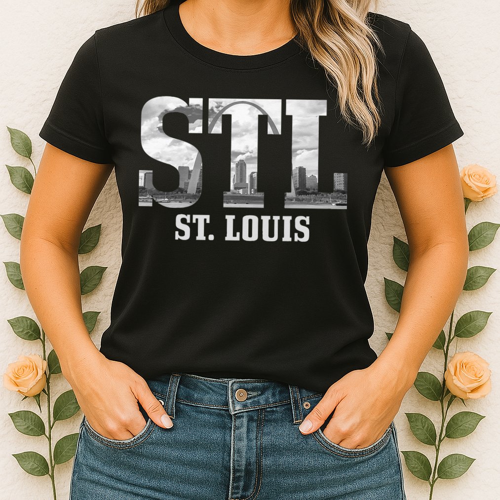 St. Louis STL Skyline Pride Missouri Vintage Womens T-Shirt