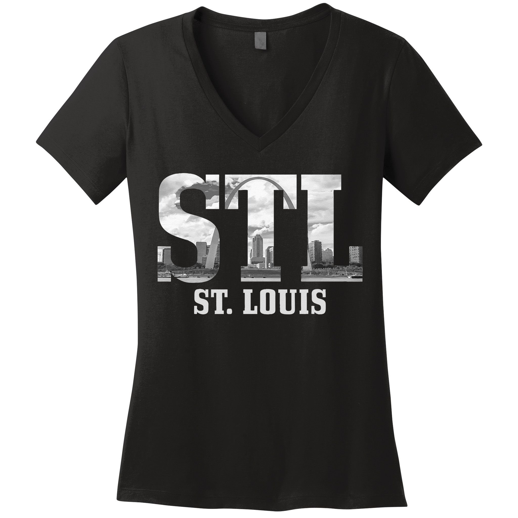 St. Louis STL Skyline Pride Missouri Vintage Women's V-Neck T-Shirt