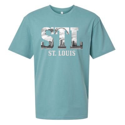 St. Louis STL Skyline Pride Missouri Vintage Sueded Cloud Jersey T-Shirt