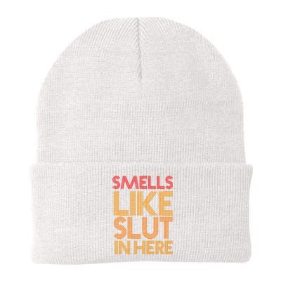 Smells Like Slut In Here Funny Humor Knit Cap Winter Beanie