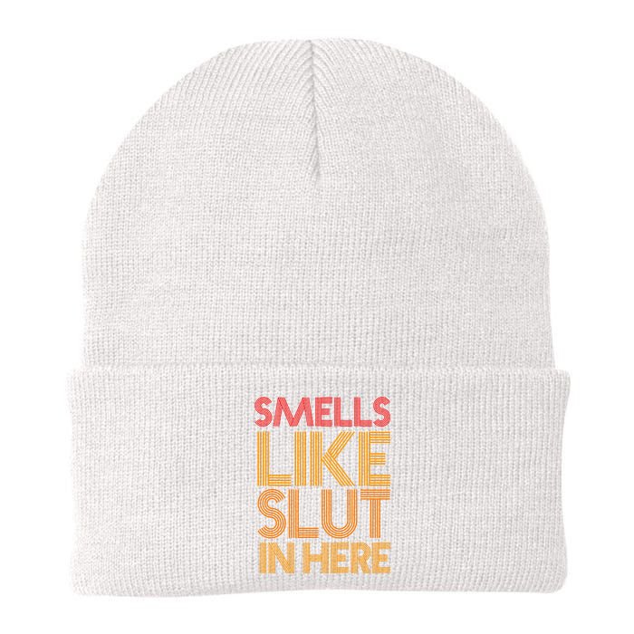 Smells Like Slut In Here Funny Humor Knit Cap Winter Beanie