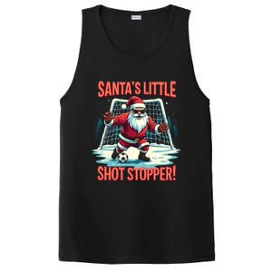 SantaS Little Shot Stopper Funny Christmas Soccer Player Gift PosiCharge Competitor Tank