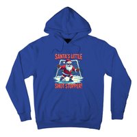 SantaS Little Shot Stopper Funny Christmas Soccer Player Gift Hoodie