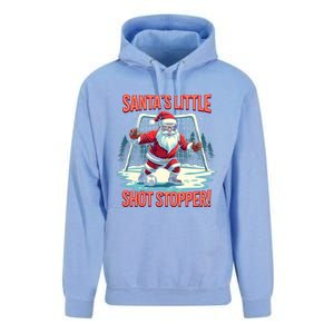 SantaS Little Shot Stopper Funny Christmas Soccer Player Gift Unisex Surf Hoodie