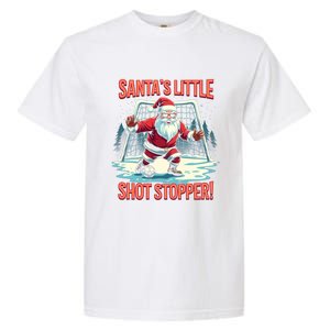 SantaS Little Shot Stopper Funny Christmas Soccer Player Gift Garment-Dyed Heavyweight T-Shirt