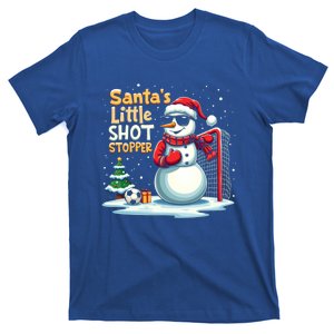 SantaS Little Shot Stopper Soccer Player Christmas Snow Great Gift T-Shirt