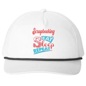 Scrapbooking Lovers Scrapbooking Eat Sleep Repeat Funny Gift Snapback Five-Panel Rope Hat