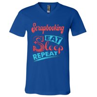 Scrapbooking Lovers Scrapbooking Eat Sleep Repeat Funny Gift V-Neck T-Shirt