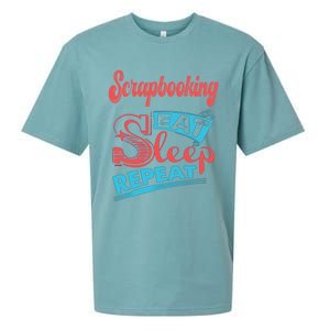 Scrapbooking Lovers Scrapbooking Eat Sleep Repeat Funny Gift Sueded Cloud Jersey T-Shirt