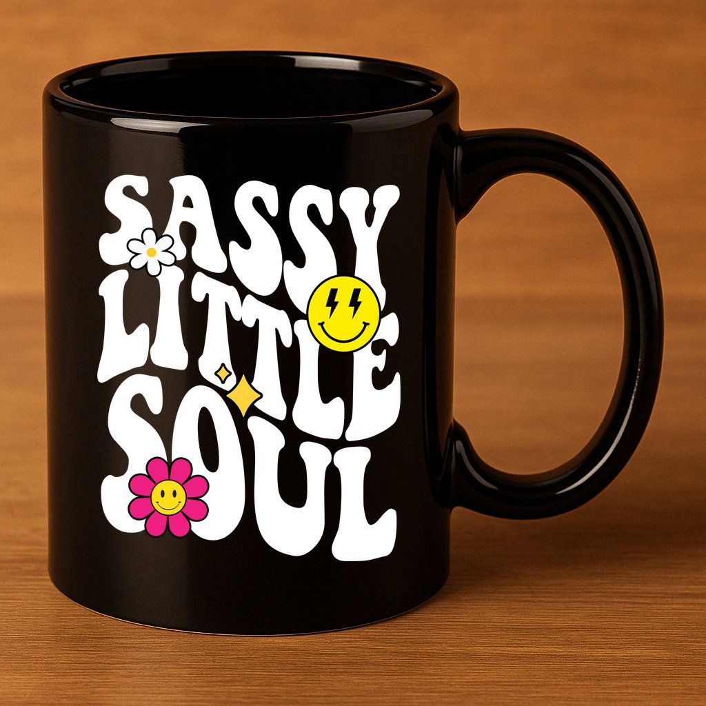 Sassy Little Soul Groovy Retro Cute 11oz C Handle Ceramic Mug